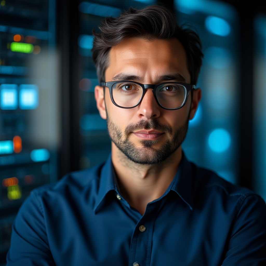Retrato de Carlos Vega, Jefe de Seguridad Blockchain